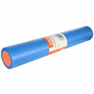 Liveup Yoga Foam Roller, a long, solid-color high-density foam cylinder used for self-massage, muscle recovery, and improving balance in yoga and Pilates exercises