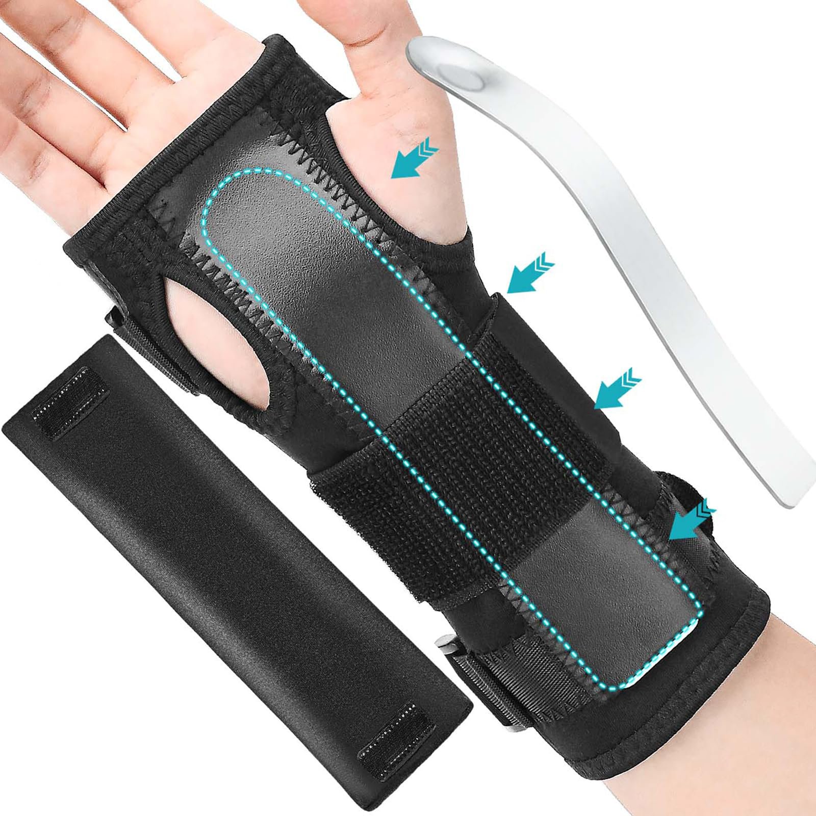 Wrist Support with Metal Splint – Carpal Tunnel Splint - Image 4