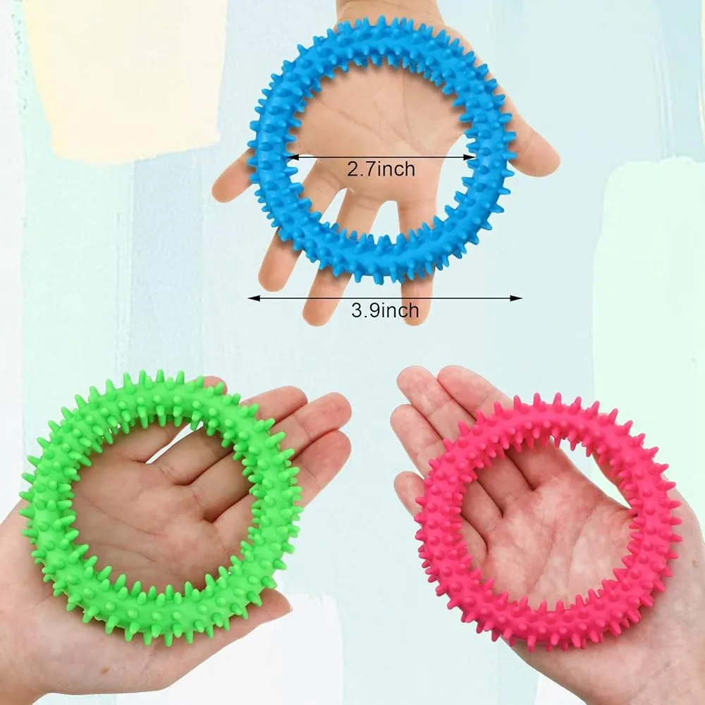 Spiky Sensory Ring for Children Relaxing Therapy Stress Relieve Increasing Focus Help with ADHD ADD OCD Autism and Anxiety